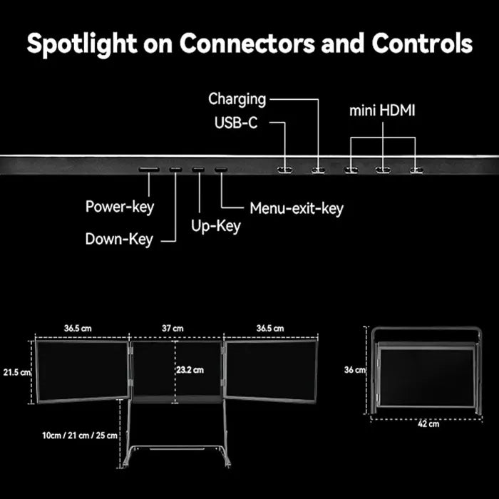 Triple Portable Laptop Monitor