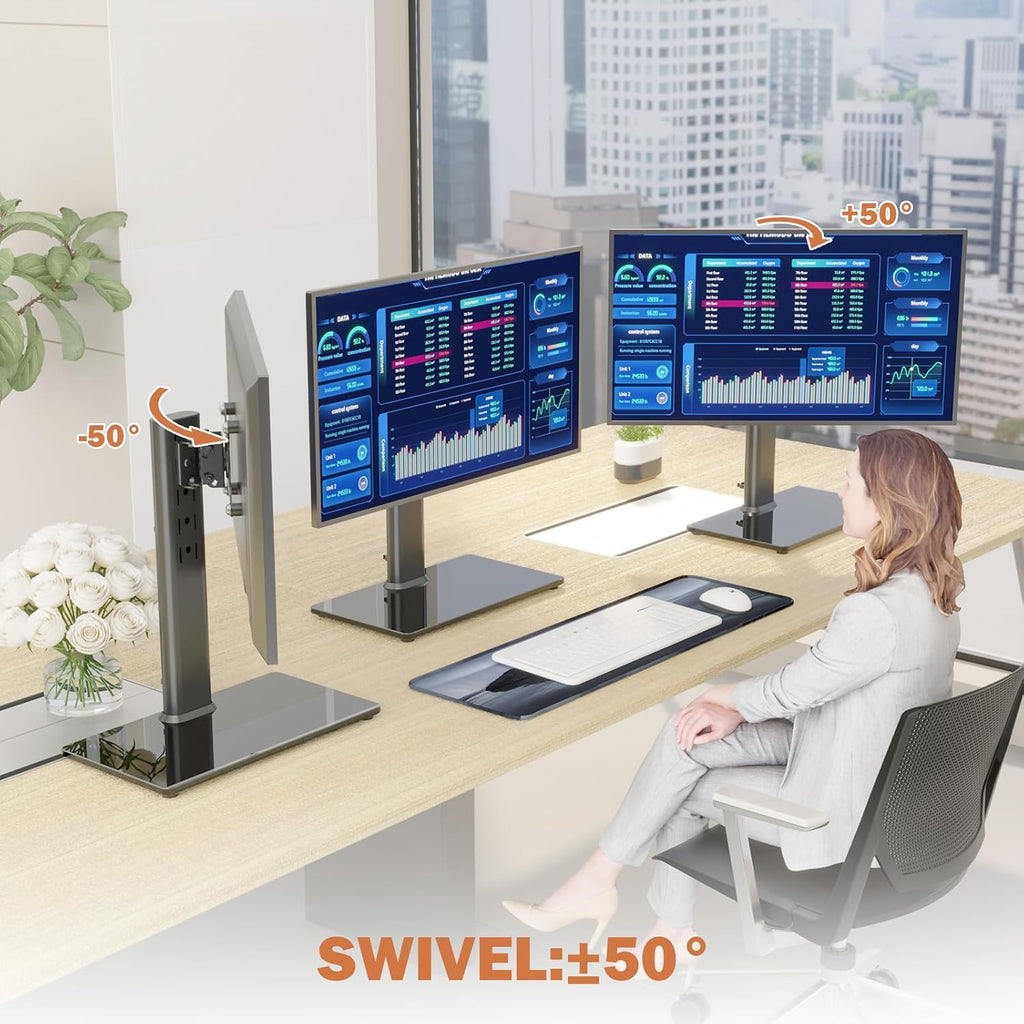 Ergonomic Monitor Stand with Swivel & Rotation