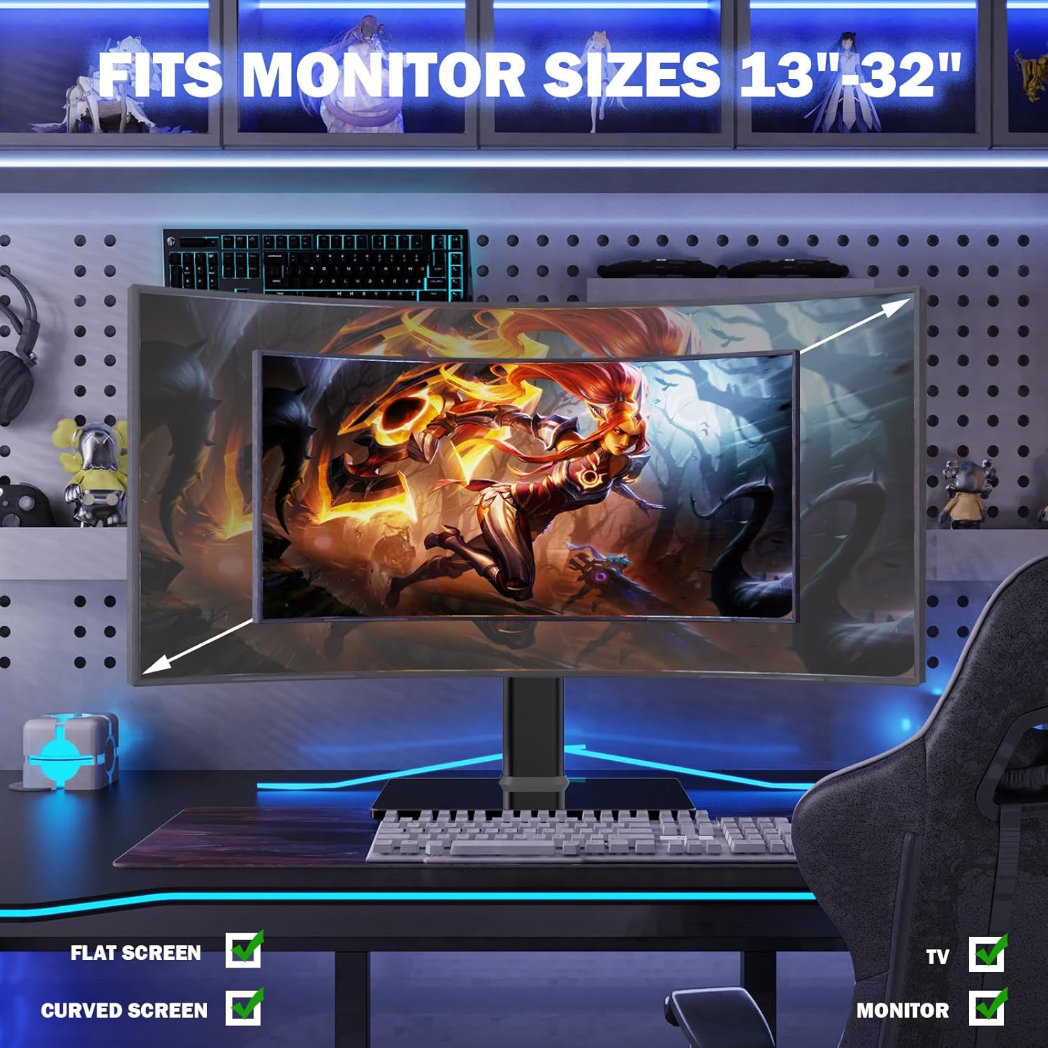 Ergonomic Monitor Stand with Swivel & Rotation