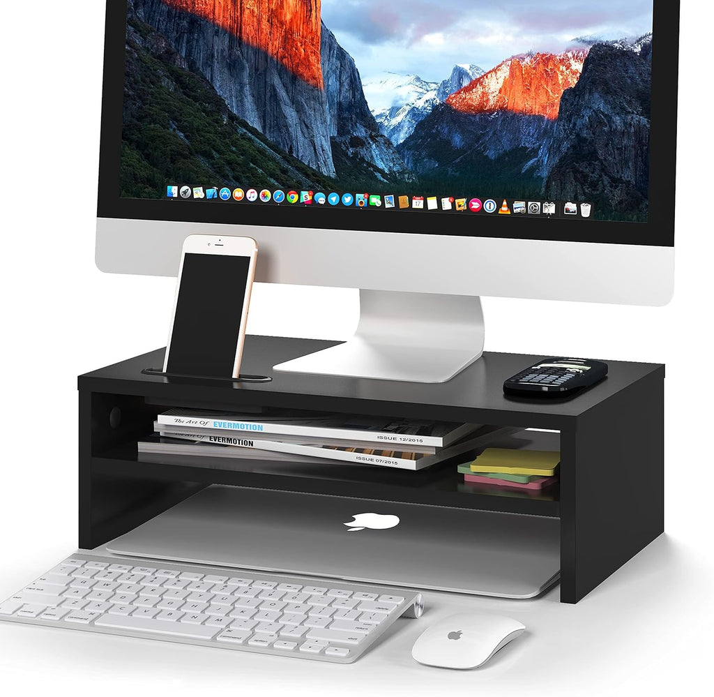 Modern Monitor Riser with Built-In Organizer