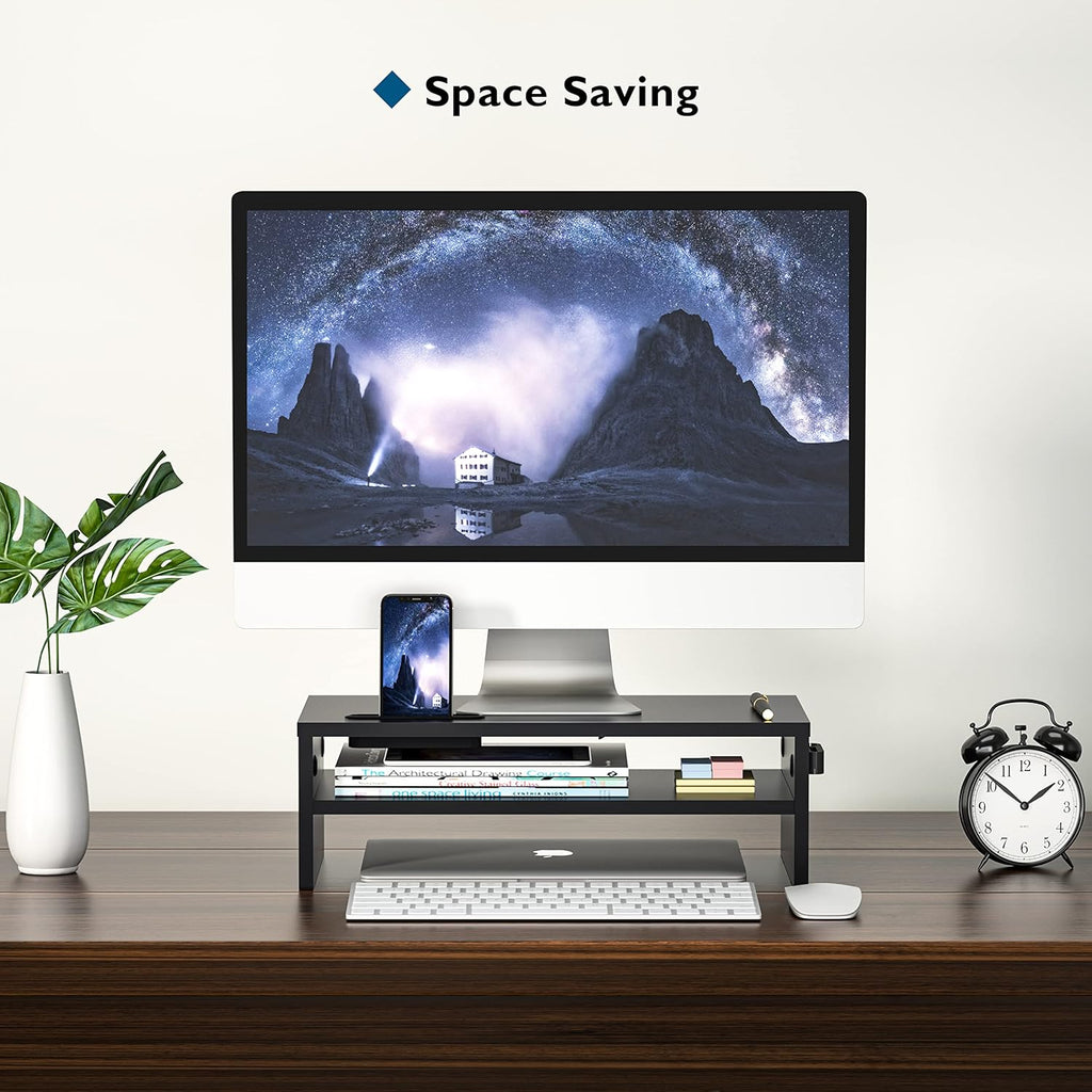 Modern Monitor Riser with Built-In Organizer