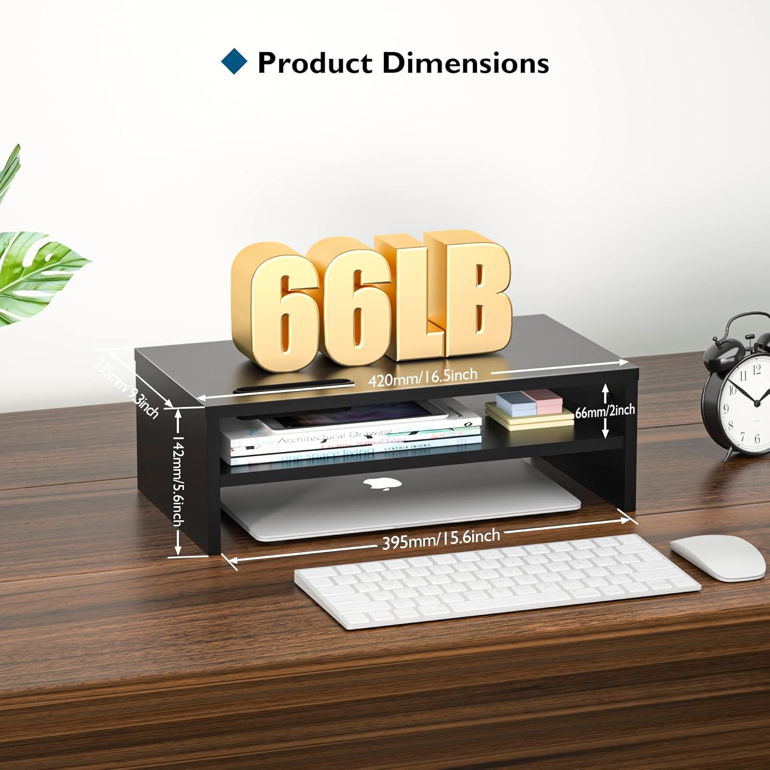 Modern Monitor Riser with Built-In Organizer