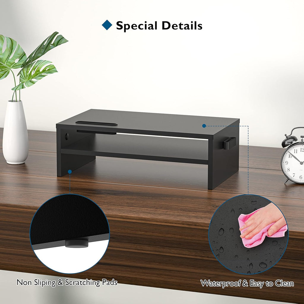 Modern Monitor Riser with Built-In Organizer