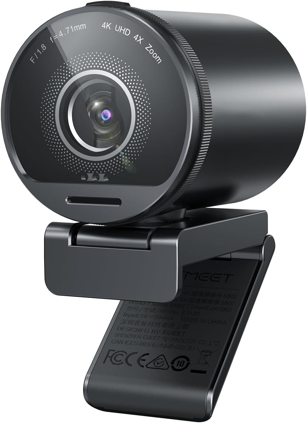 Studio-Quality 4K Webcam with Dual Mics