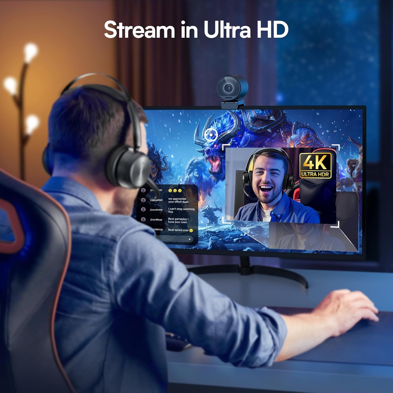 Studio-Quality 4K Webcam with Dual Mics