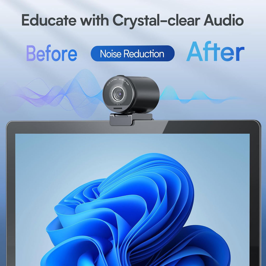 Studio-Quality 4K Webcam with Dual Mics